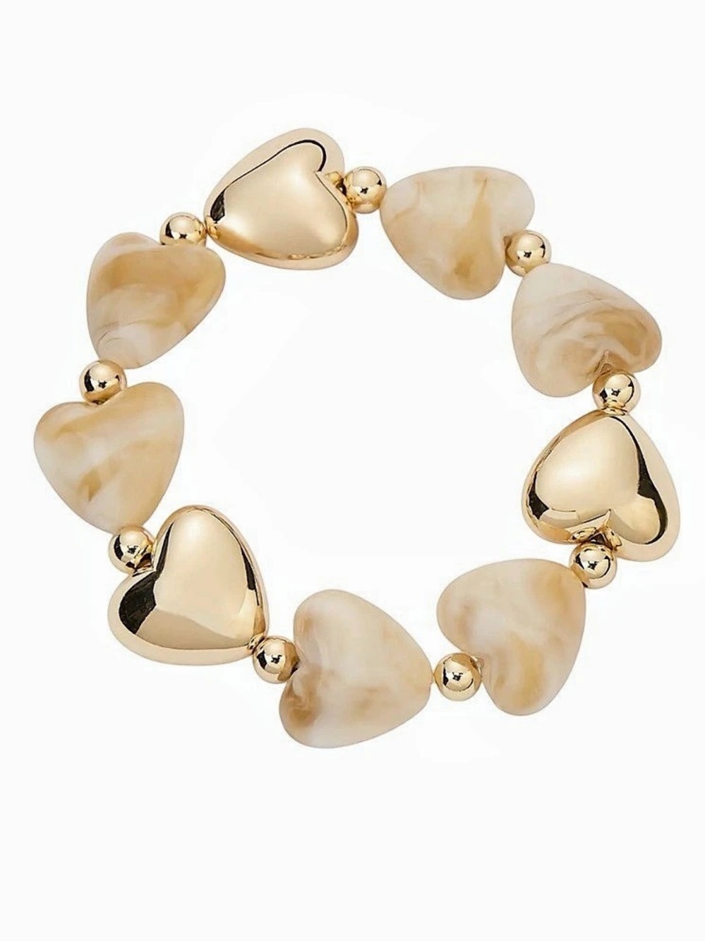 Park Lane Jolene Heart Bracelet in Gold & Cream NIB